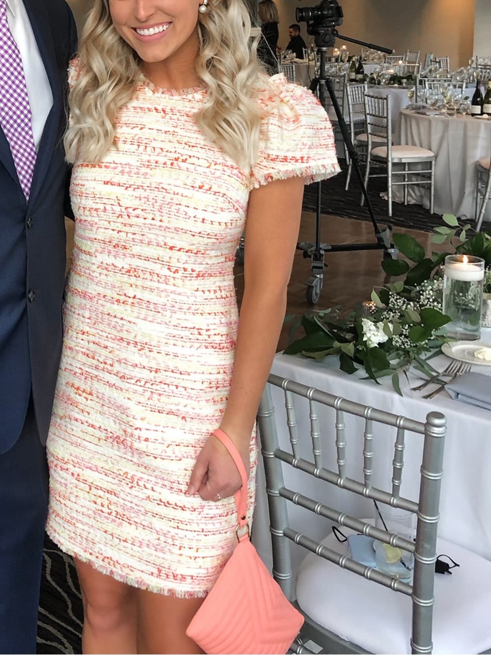 kate spade Pink & Cream Tweed Mini Dress